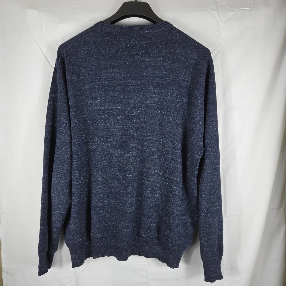 Polo Ralph Lauren Mens XL Blue Heather Cotton Crewneck Sweater Pullover Pony